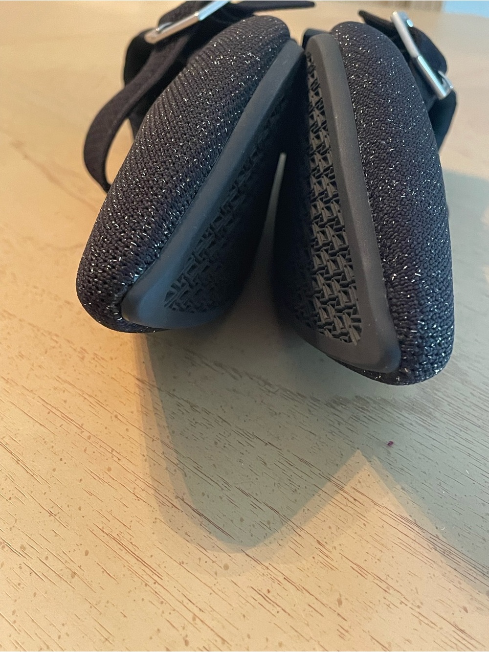 VIVAIA Maria Pointed-Toe Mary Jane Flats Black Glitter Buckle 41.5 = US 10 - Picture 13 of 14